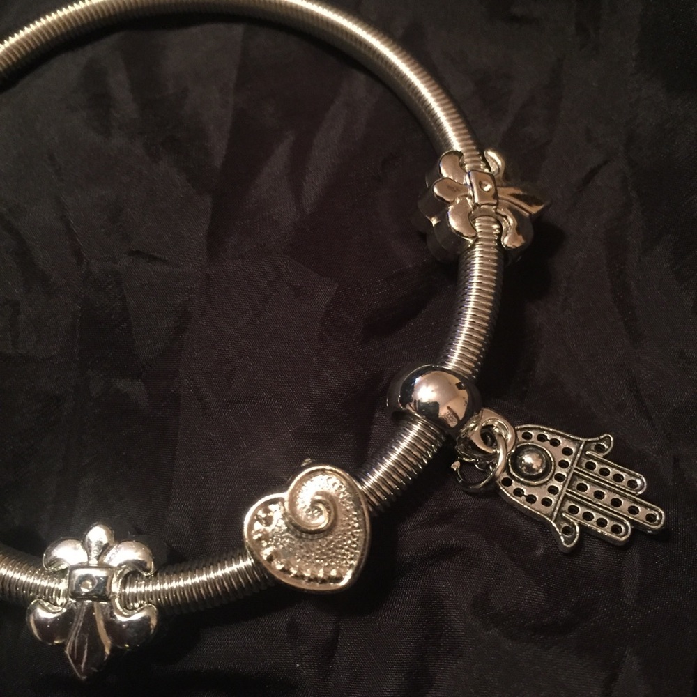 Bangle Charm Silver Bracelets One Size - Picture 7 of 8
